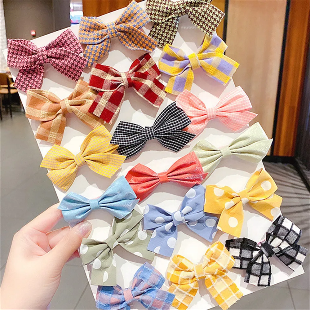 

2/5PCS/lot New Grosgrain Ribbon Hair Bows Clips Print Mini Bows For Children Girls Headwear Kids Hair Accessories Best Gifts