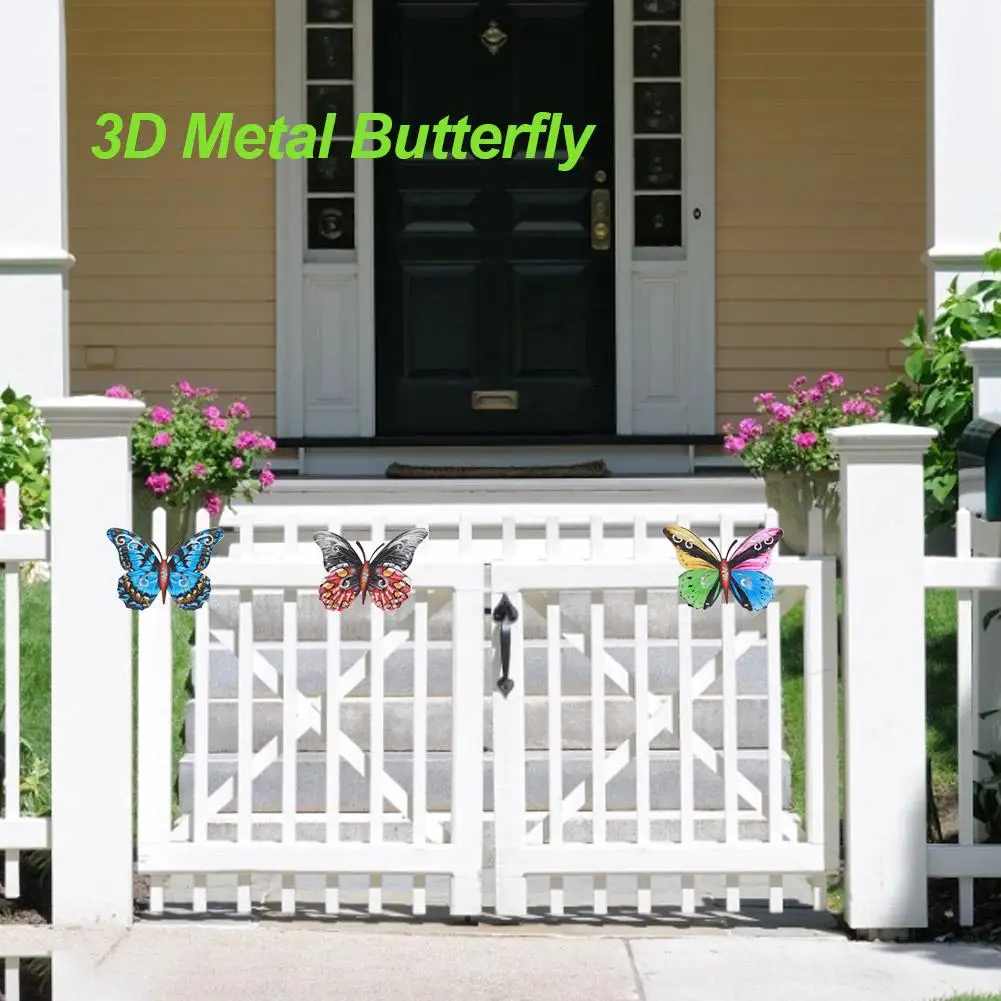 3 предмета в комплекте металлическая бабочка стены искусства 3D вдохновляющие