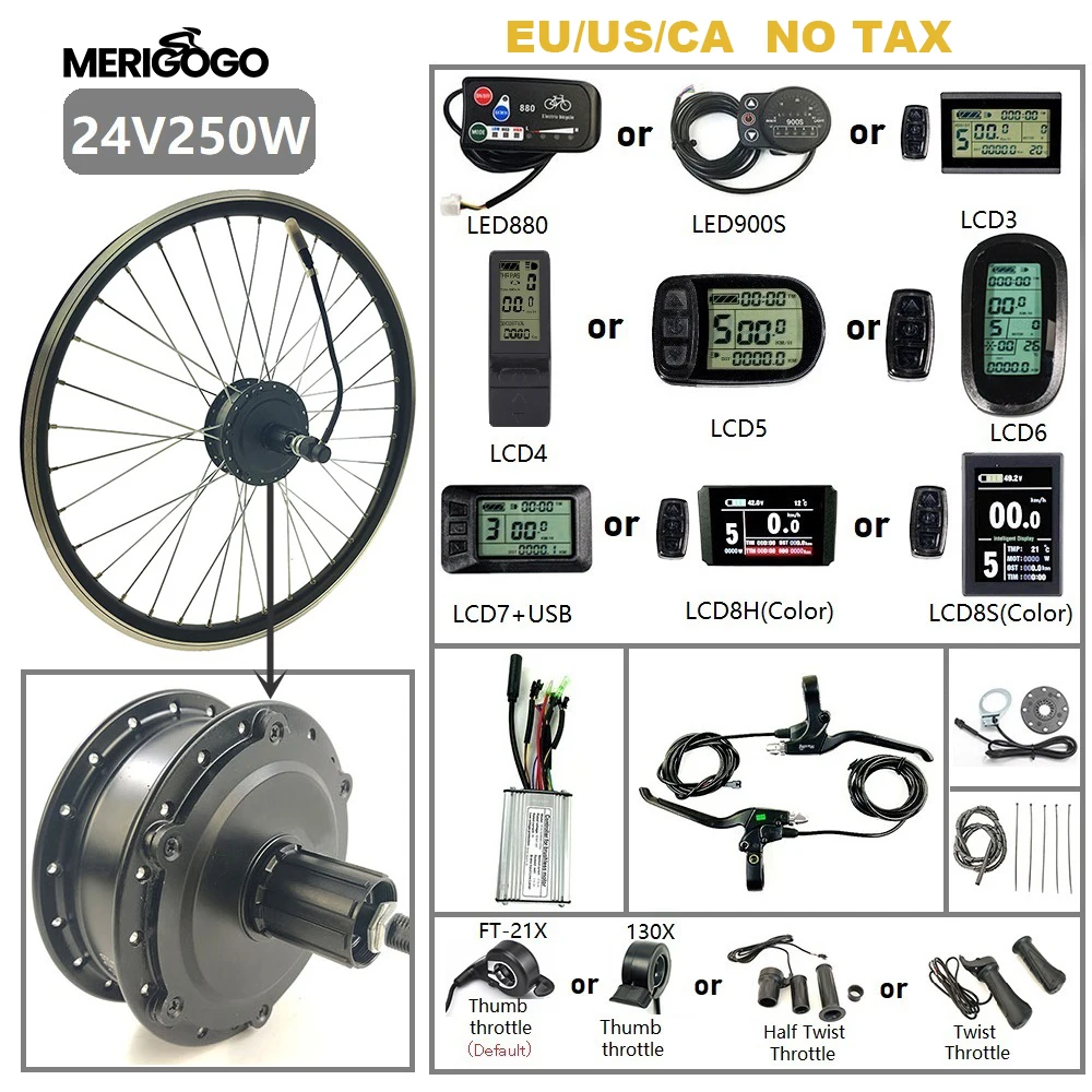 Verkaufen Motor Rad Bike Kit 24V 250W Elektrische Motor Elektrische Rad Kit 16-20 Zoll Hinten Kassette Elektrische Motor Für Fahrrad