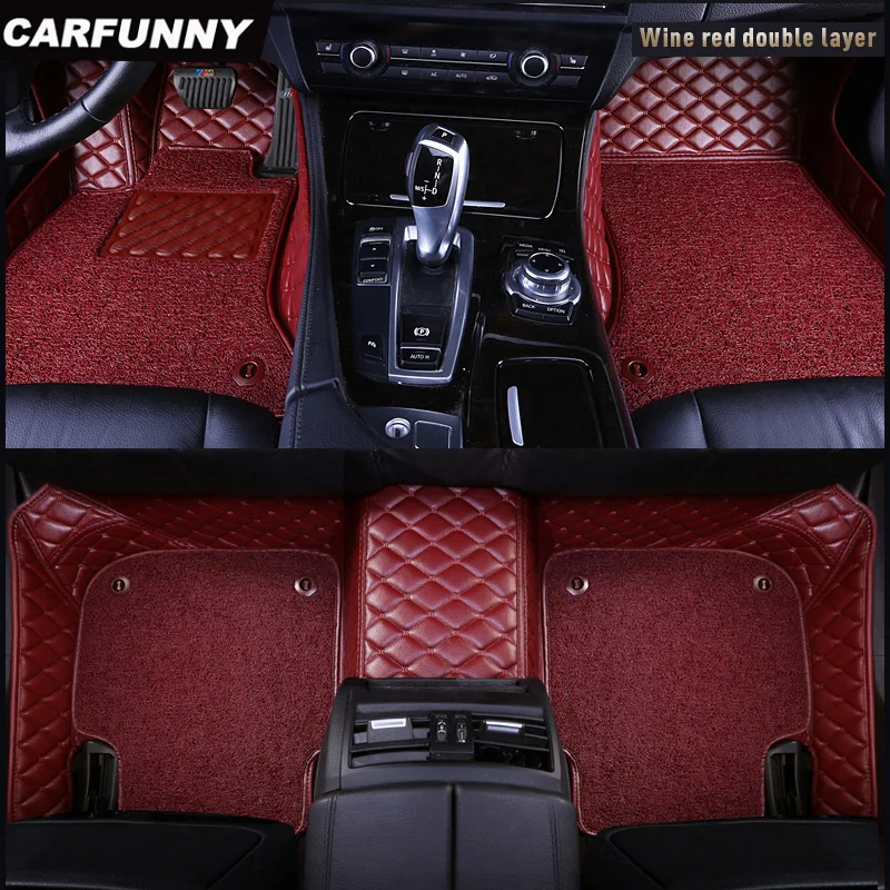 luxury wine Red CARFUNNY водонепроницаемые автомобильные коврики для dodge ram 1500 honda civic 4d w639 mercedes w169 Автомобильные ковры автомобильные аксессуары - Название цвета: luxury wine Red