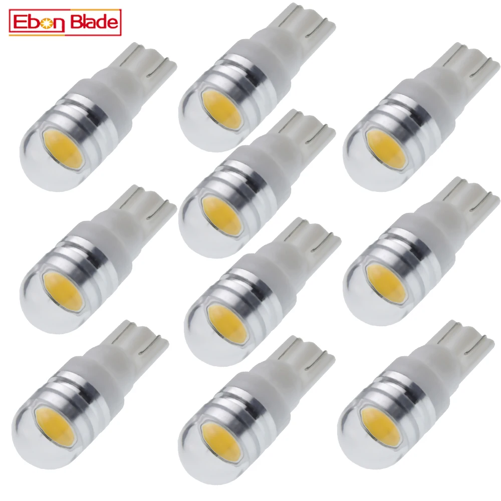 

10 X T10 W5W светодиодный автомобильный светильник COB 2 Вт, теплый белый свет 6V 6,3 V 12V укрыты внутренной сводной карта зазор лампы игры пинбол машины скутер мото лампы