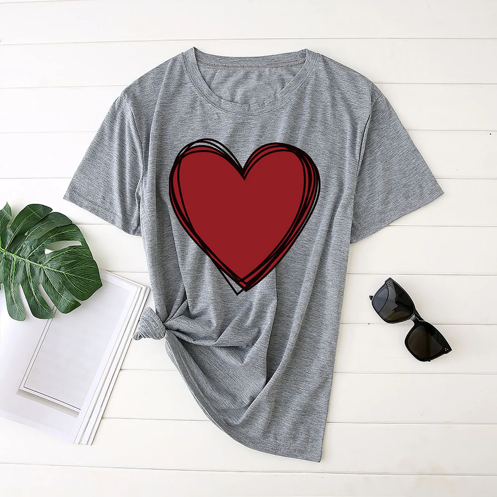 

Fashion Womens T-shirt Harajuku Leisure Print Long Sleeve Round Neck Casual Loose Breathable Streetwear Tops T-shirt D4