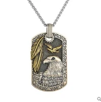 classic mens punk trendy animal golden eagle pendant retro gothic mens youth necklace