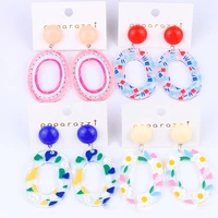 circle forest summer small clear colored women earring