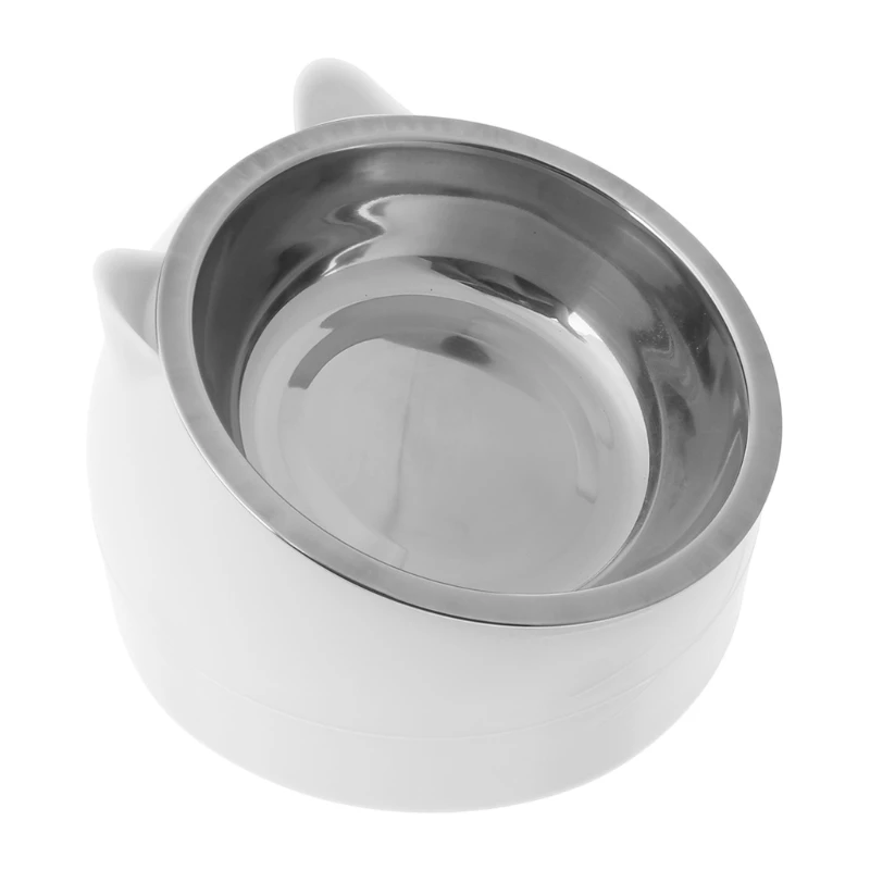 

Миска для корма для кошек и собак из нержавеющей стали, нескользящая кухонная утварь с наклоном на 15 °, металлический контейнер