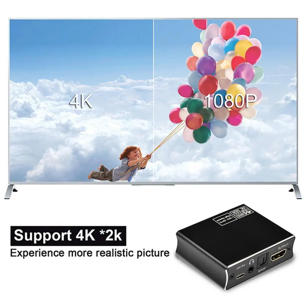 

Аудио-Сплиттер 4K x 2K 60 Гц с 3D эффектом ARC HDMI-совместим с оптическим TOSLINK SPDIF аудио экстрактор для усилителя