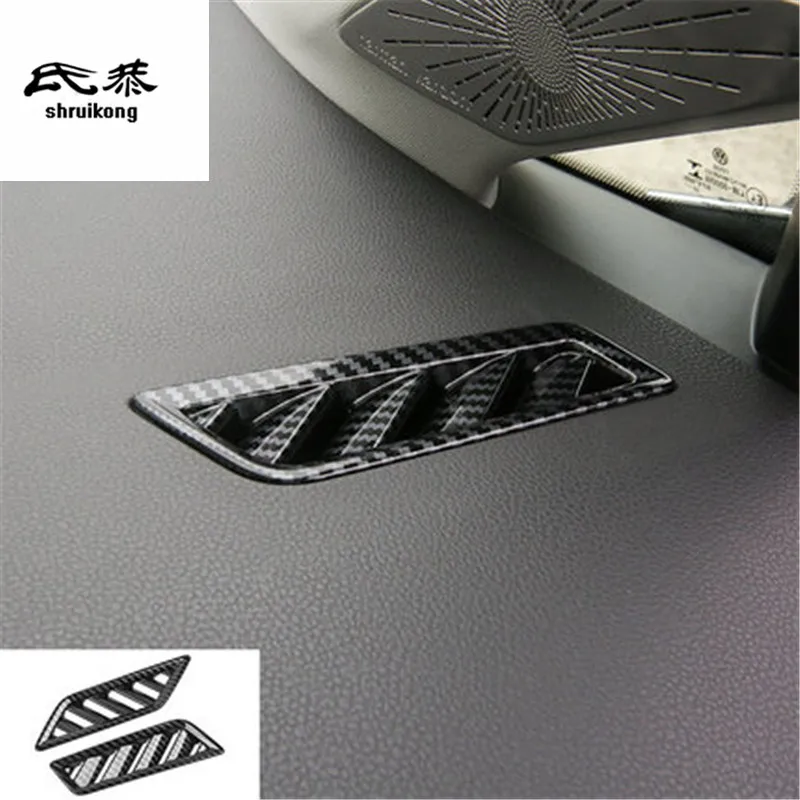 

2pcs/Lot ABS Carbon Fiber Grain High Position Air Conditioning Outlet Decoration Cover For 2020 2021 Volkswagen VW GOLF 8 MK8