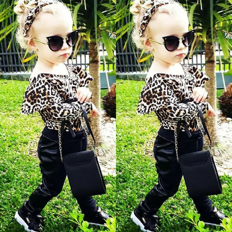 Комбинезон в полоску с леопардовым принтом для маленьких девочек | Мать и ребенок