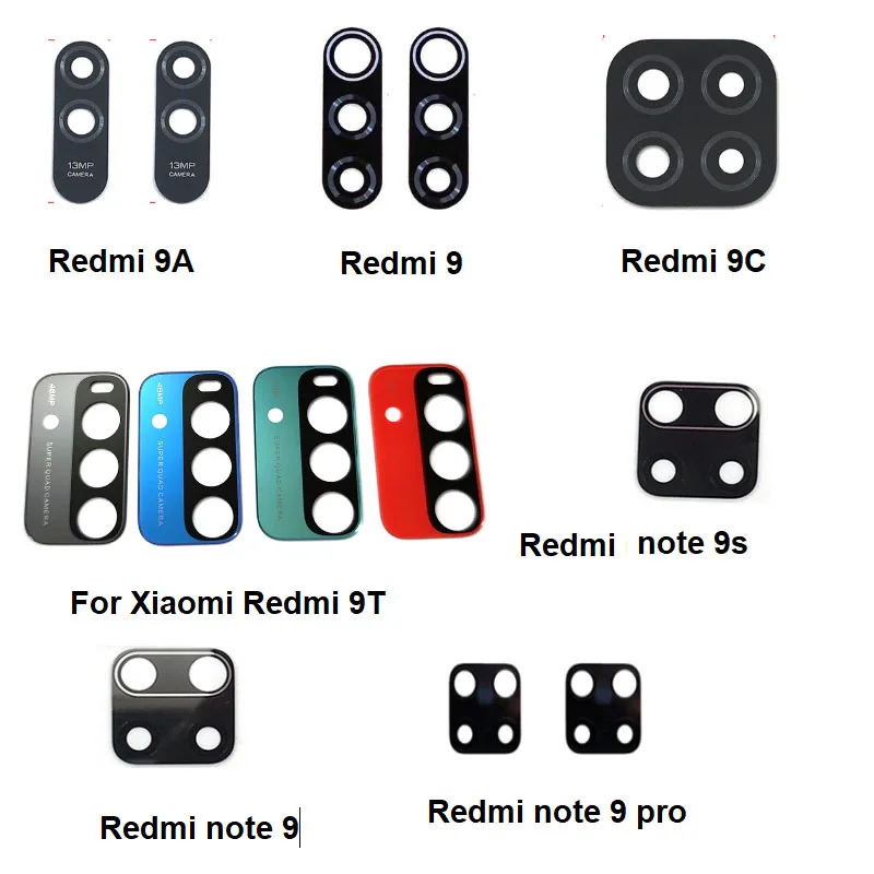 

2PCS New Rear Back Camera Glass Lens With Glue Sticker Adhesive For Xiaomi Redmi Note 8 8A 8T 9 9C 9A 9T Pro 9S