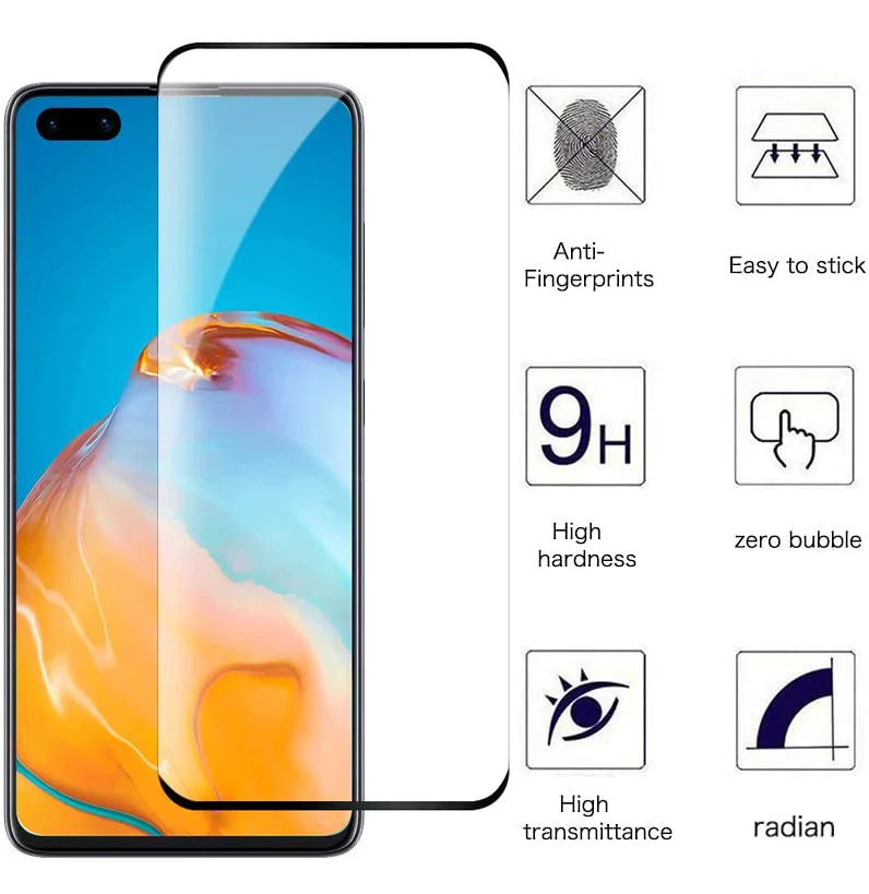Защитное стекло для экрана P40 Pro Huawei P40pro Plus P 40 40pro закаленное 5G + с объективом