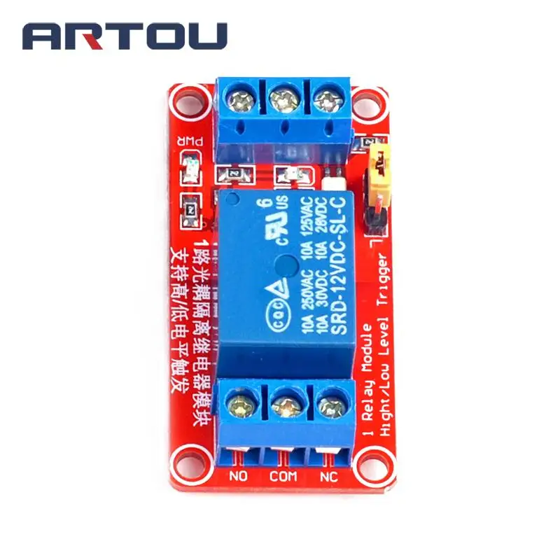 1-канальная плата релейного модуля 5 В 12 24 щит для Arduino со стандартным триггером