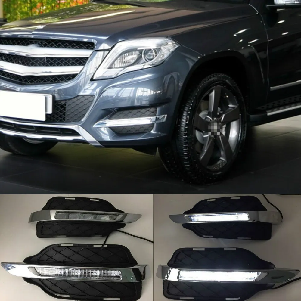 

1 set 12v ABS LED DRL Daytime Running Lights For Mercedes Benz W204 GLK300 GLK350 GLK500 2013 2014 2015 2016