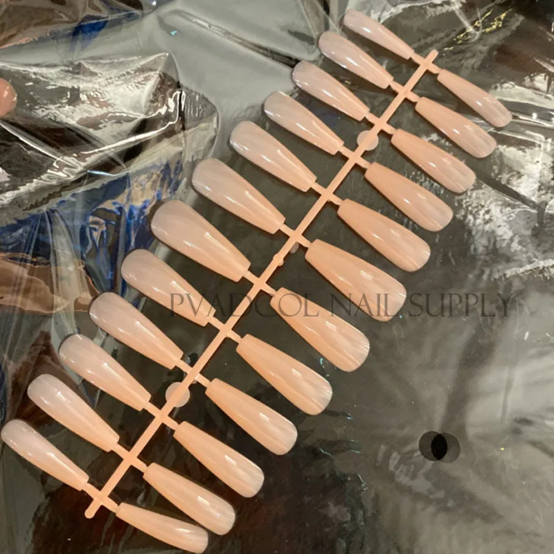 Гель X полное покрытие ногтей базовый цвет скульптурный гроб Длинные Накладные