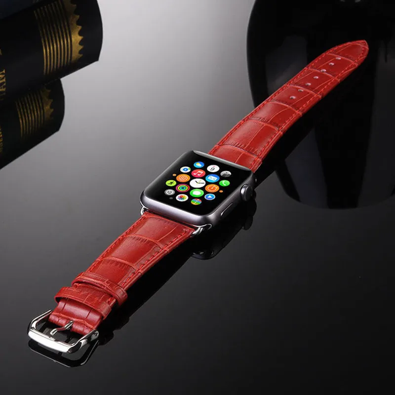 Ремешок для apple watch кожаный ремешок iwatch серии 4 3 2 1 браслет 40 мм 44 iphone ремень 38 42