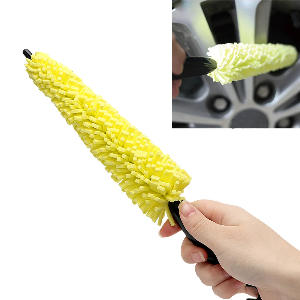 

Universal Wheel Rim Tire Washing Brushes Vehicle Sponges Cleaning Brush Car Wheel Clean Brush Tools Plastic Handle Car Wash Tool