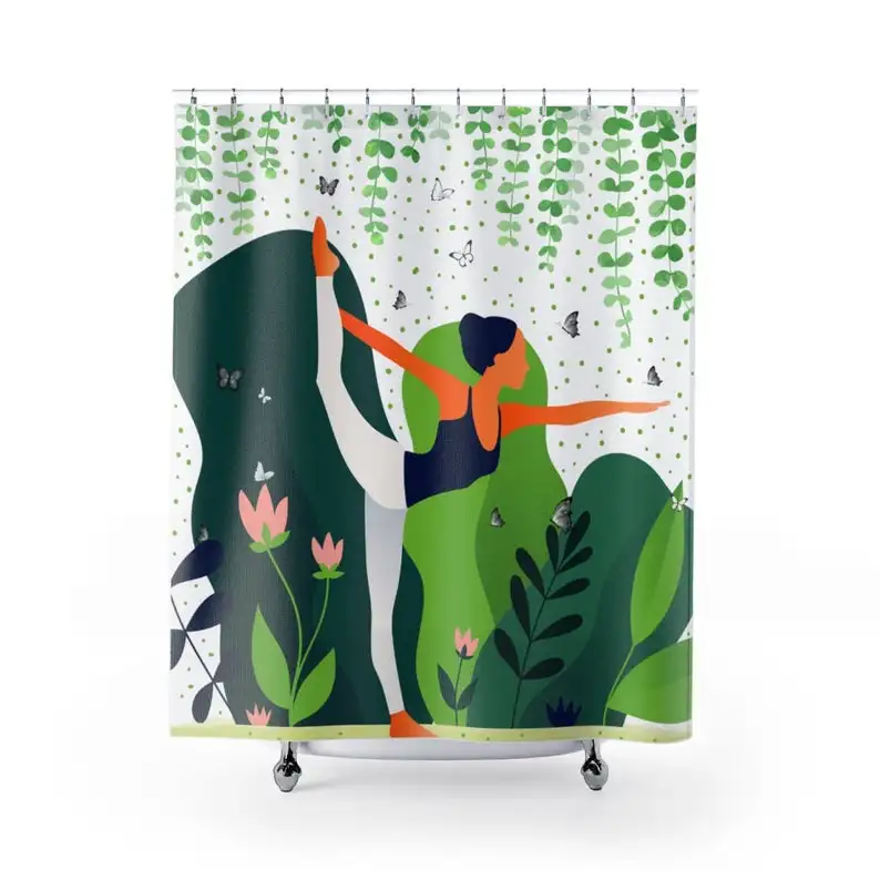 

Polyester Shower Curtain, Woman in Yoga Position