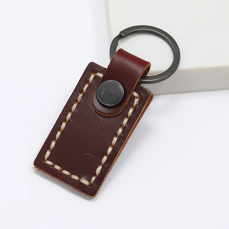 Новинка винтажные длинные кожаные бронзовые брелки для ключей простые