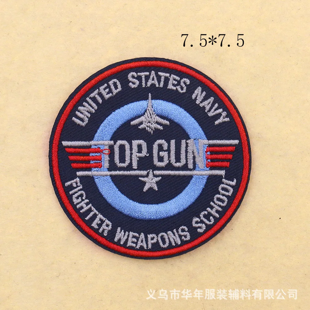 Вышитые тканевые нашивки с пистолетом из фильма Top Gun значки ВВС США аксессуары