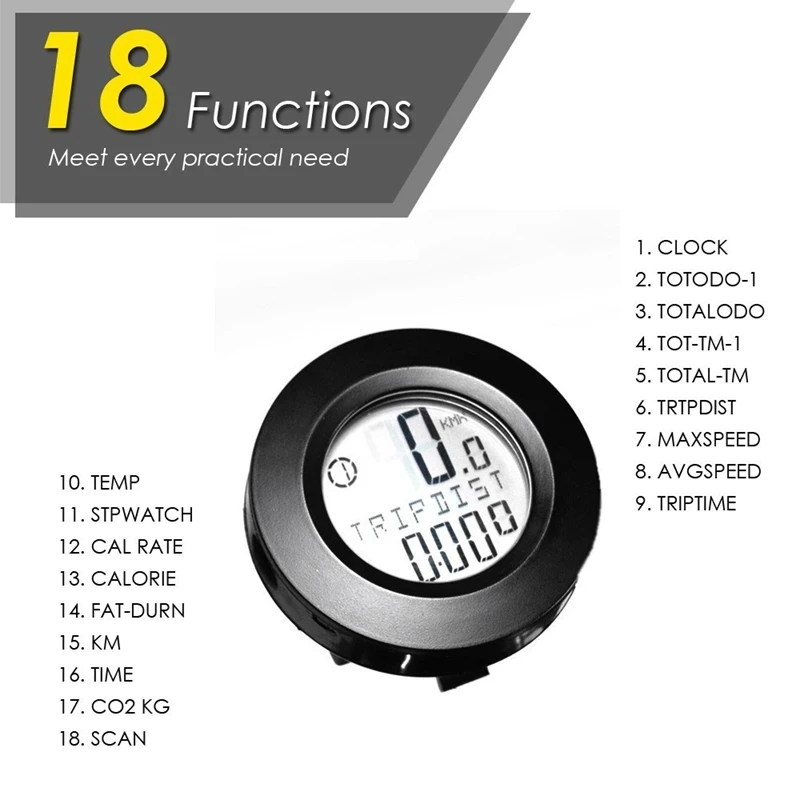 Велосипедный беспроводной компьютер Спидометр Водонепроницаемый светящийся