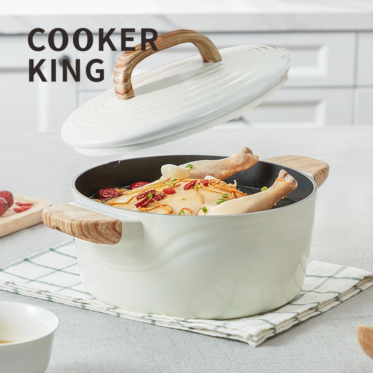Антипригарная Кастрюля COOKER KING кастрюля для супа и стока с крышкой изолирующая