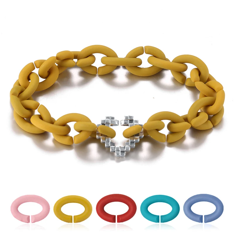 Браслеты из стерлингового серебра 925 пробы с плетением в форме сердца 10 цветов