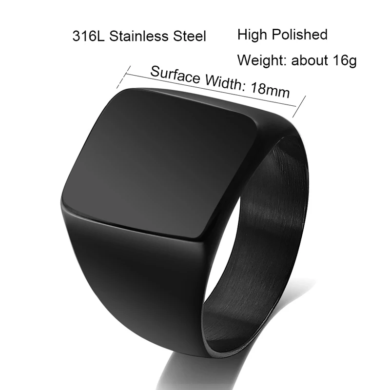 Кольцо DICAYLUN мужское из нержавеющей стали ювелирное изделие черного и золотого