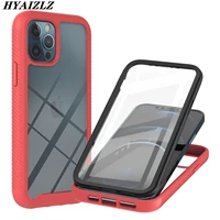 shockproof armor case for iphone 13 12 pro max 6 7 inch clear cover full body rugged bumper shell with built in screen protector