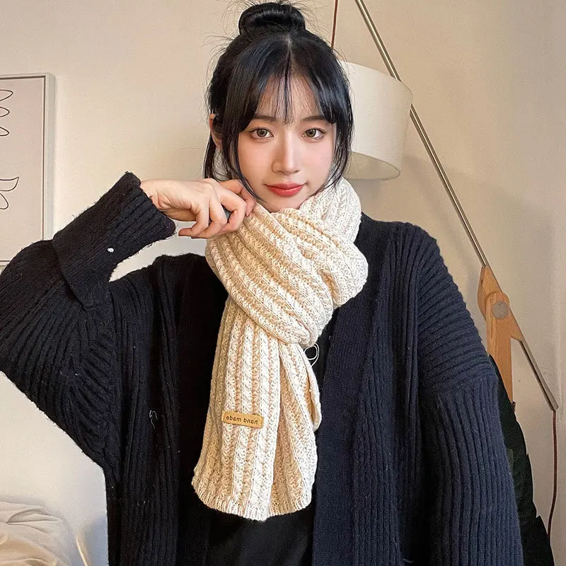

Korea Fashion Thick Warm Winter Scarf For Women Solid Knitted Shawl And Wraps Soft Men's Long Scarves Unisex Luxury Foulard