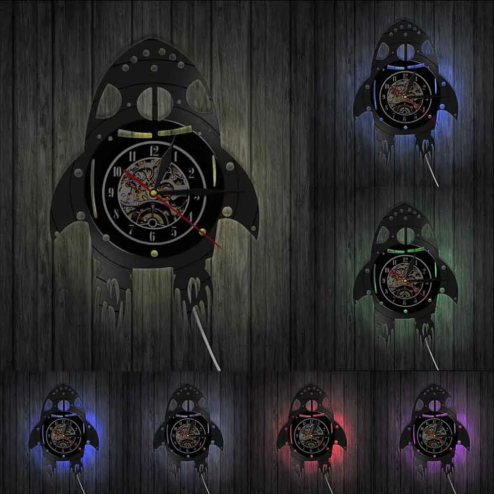 Настенные часы Rocket Ship художественный Настенный декор для детской комнаты