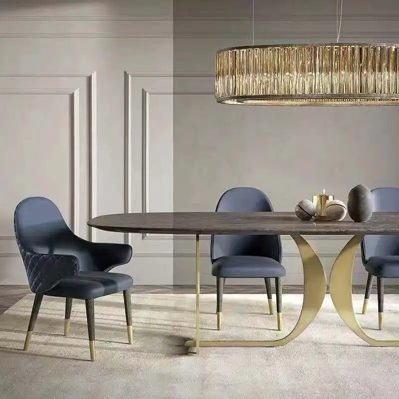 Мраморный обеденный стол домашний маленький освещение для квартиры роскошный