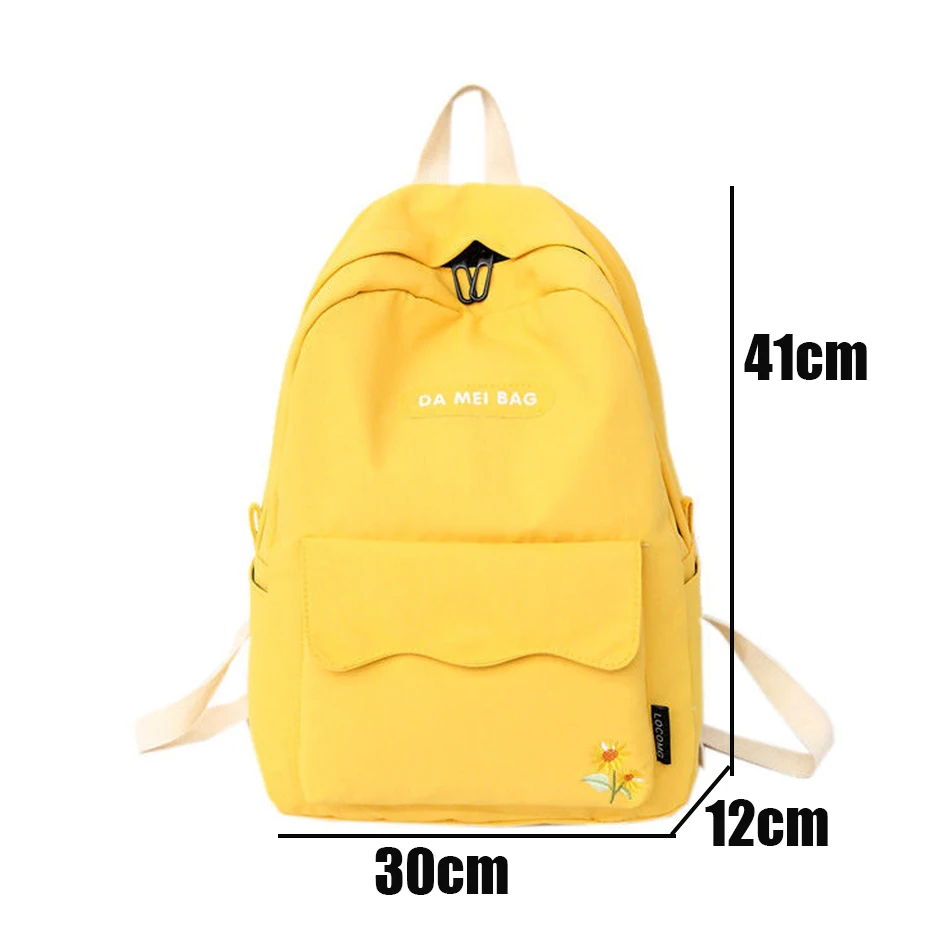 Женская сумка рюкзак для путешествий Harajuku вышивка подсолнухом школьный колледжа