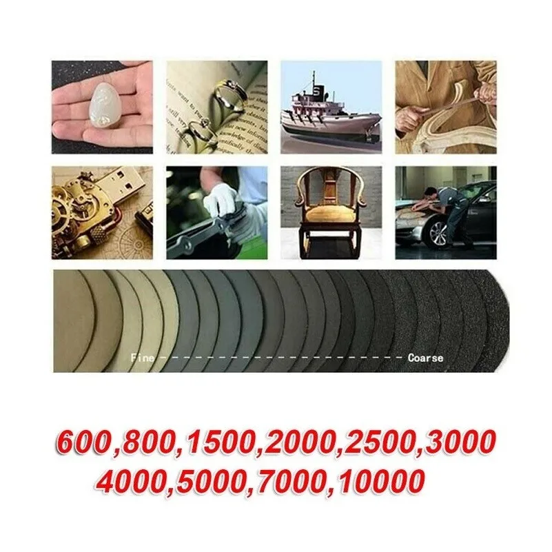 

50Pcs 3Inch Wet Dry Sandpaper 75cm Round Sanding Discs Hook&Loop Pads 600/800/1500/2000/2500/3000/4000/5000/7000/10000 Grits