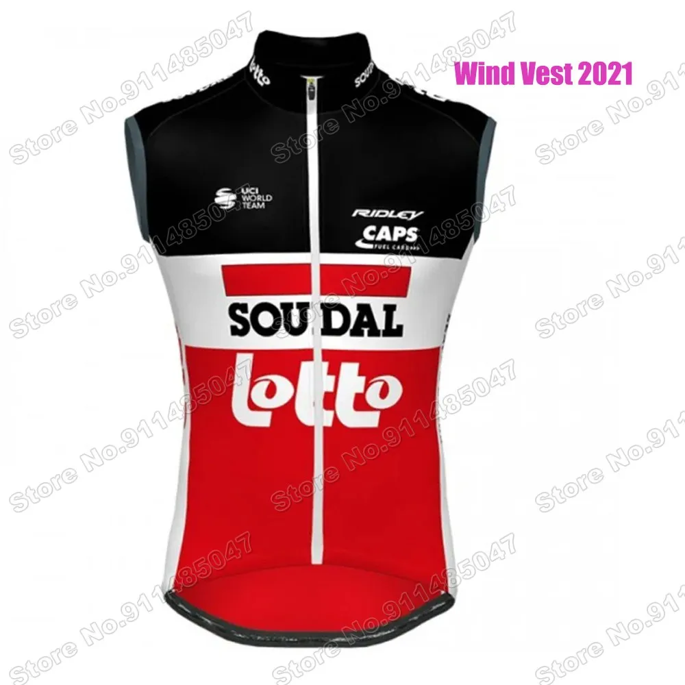 

Lotto Soudal 2021 Cycling Vest Windproof Team Wind Vest Road Sleeveless Cycling Jersey windstopper Gilet Cyclisme MTB Fietsshirt