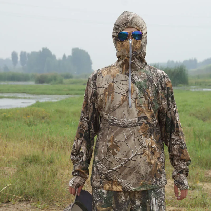 Мужская Летняя дышащая одежда для рыбалки охоты Солнцезащитная бионическая
