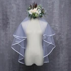 Женское свадебное платье, фата, два слоя, тюль Rbbon Edge, свадебная фата, модель 264F