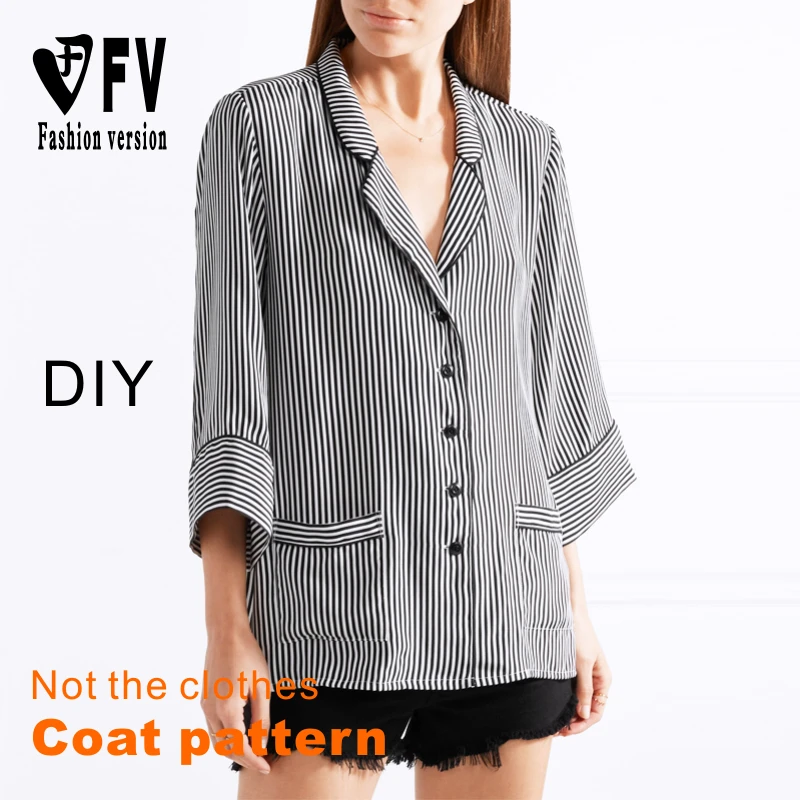 

Women's casual spring, summer and autumn coat pattern 1:1 clothing cutting drawing BWT-82