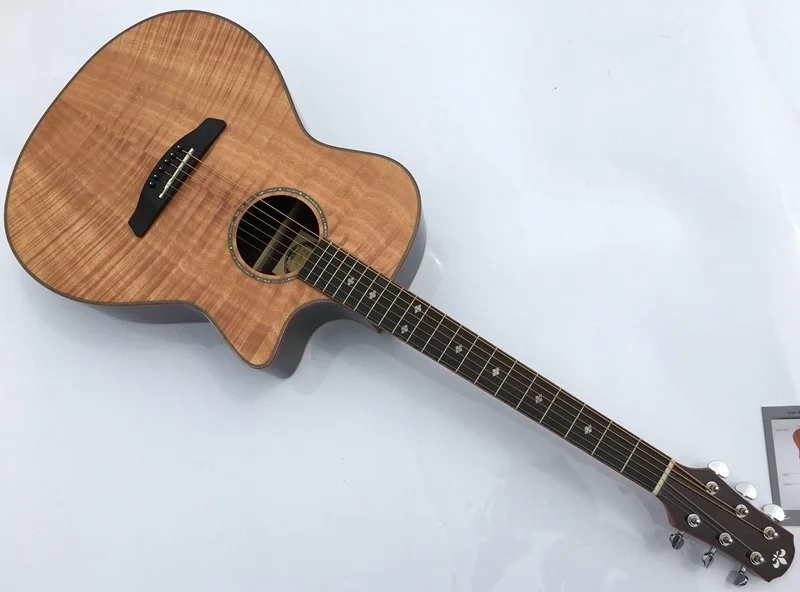 Высококачественный кленовый флейм электроакустическая гитара - Цвет: flame maple