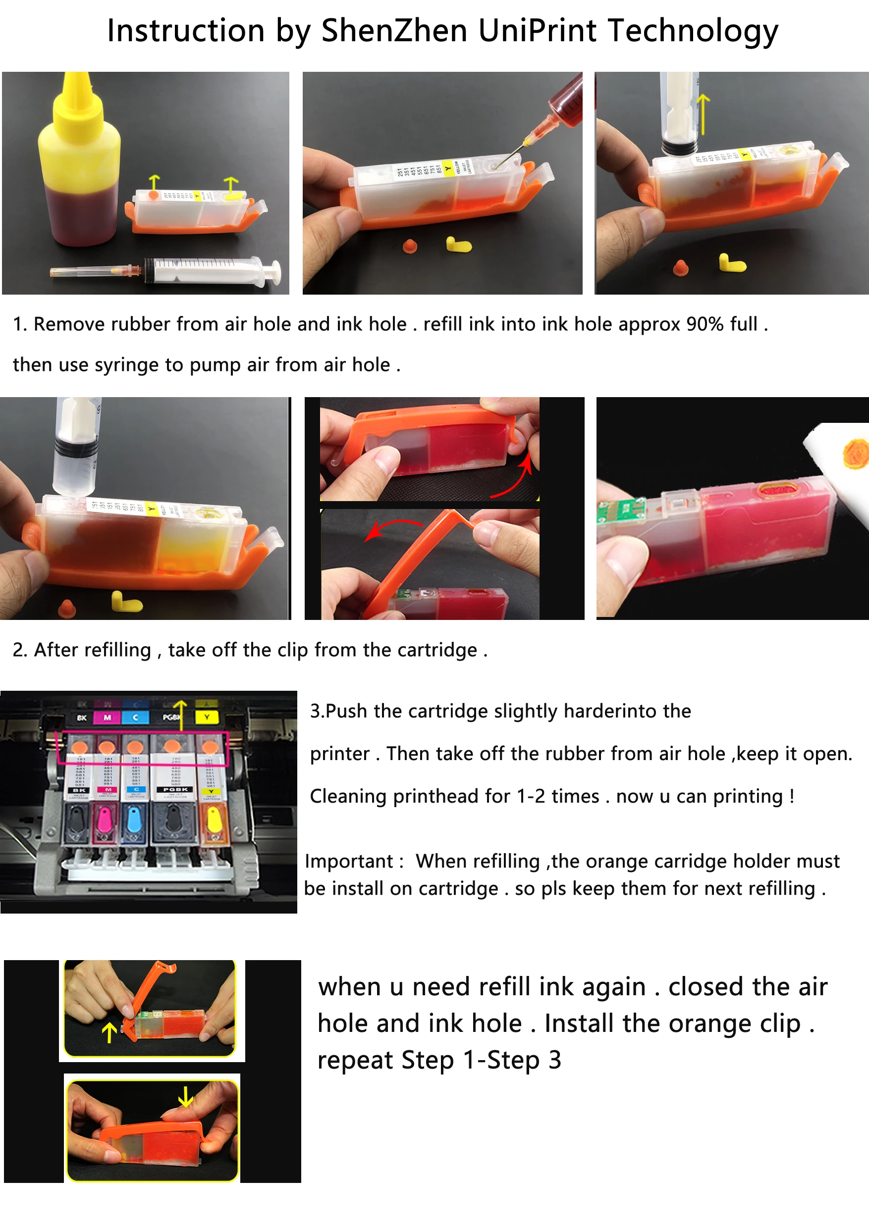 UP PGI-580 PGI580 CLI581 Empty refillable Ink Cartridges For canon TS8150 TS8151 TS8152 TS9150 TS9155 TS8250 8251 8252 printer | Компьютеры