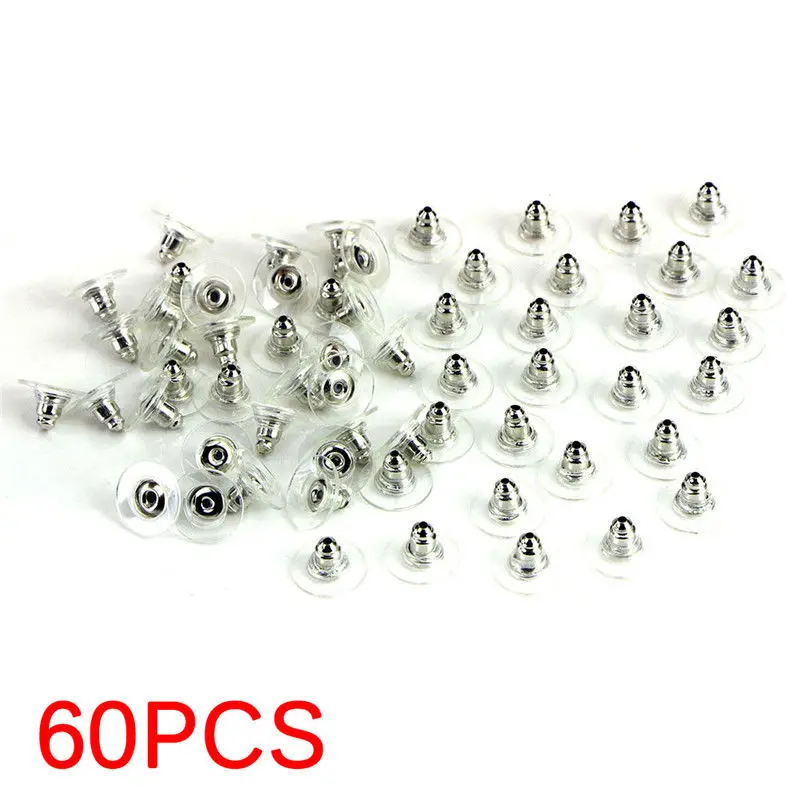 60 шт./лот резиновые серьги затычки для сережек сделай сам ювелирное изделие
