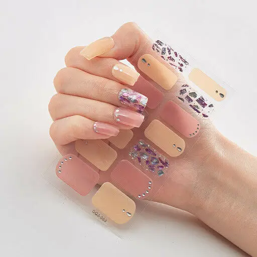 

Nail Art Stickers Self Adhesive Nail Polish Wraps Full Cover Rhinestone (DQ3053)