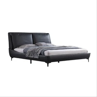 2m double bed master bedroom modern simple light luxury 1 8m high foot creative fashion italian minimalist leather bed
