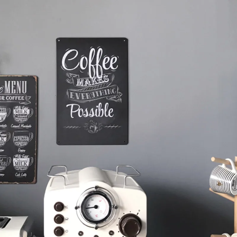 Металлический плакат 30*20 см кофейный знак настенный художественный декор