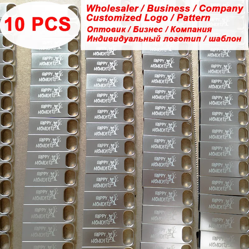 10 шт./партия usb флешка USB флеш накопитель 8 ГБ 16 32 64 2 0 с логотипом под заказ otg для