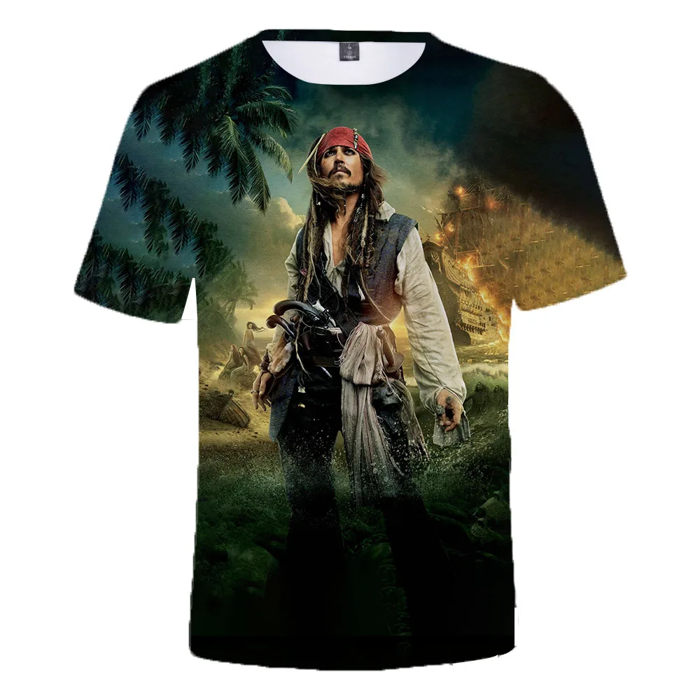 Мужская футболка с коротким рукавом 3D-принтом Пираты Карибского моря для