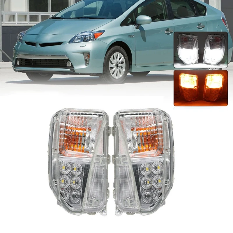 

Car LED Front Bumper Fog Lights Driving Light Daytime Running Light Foglamp Assembly for Toyota Prius ZVW30 2012-2015