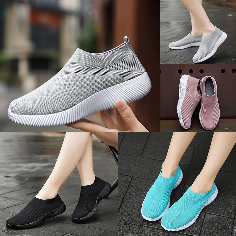 

New high quality wholesale moms shoes flying socks womens shoes cross border leisure soled sports shoes elderly shoes 40