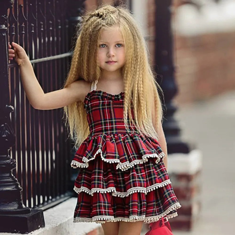 Girls Summer Camisole Lace Lattice Princess Dress Children Birthday Party Retro Backless Kids Girl RL2 | Детская одежда и обувь