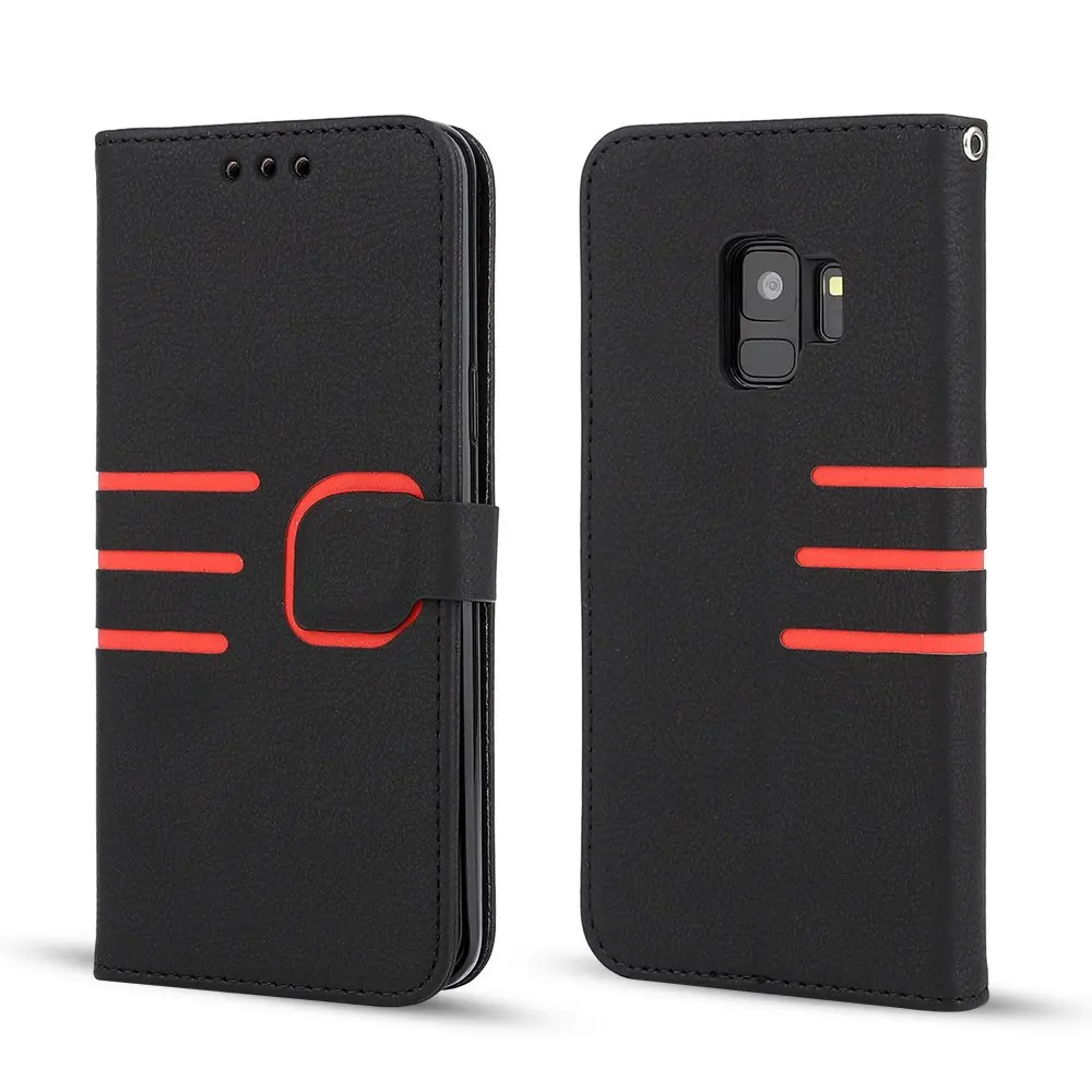 Black L-FADNUT для samsung S9 чехол S10 S8 Plus бизнес винтажные магнитные застежки для бумажника подставка кожа для samsung Galaxy Note 8 9 чехлы - Цвет: Black