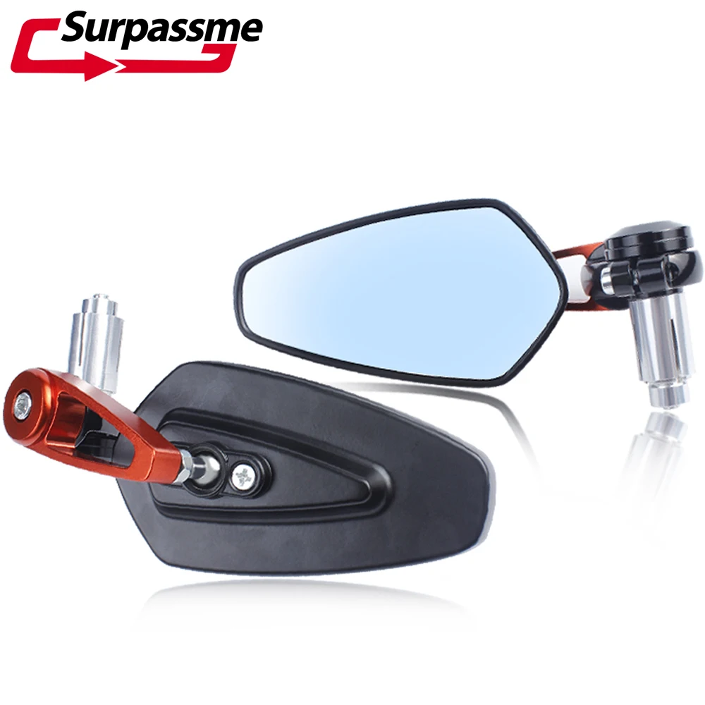 

7/8'' 22mm Handlebar End Mirrors Motorcycle Bar End Rear View Mirrors 360° Rotatable Motorbike Bicycle Scooter Bike Side Mirrors