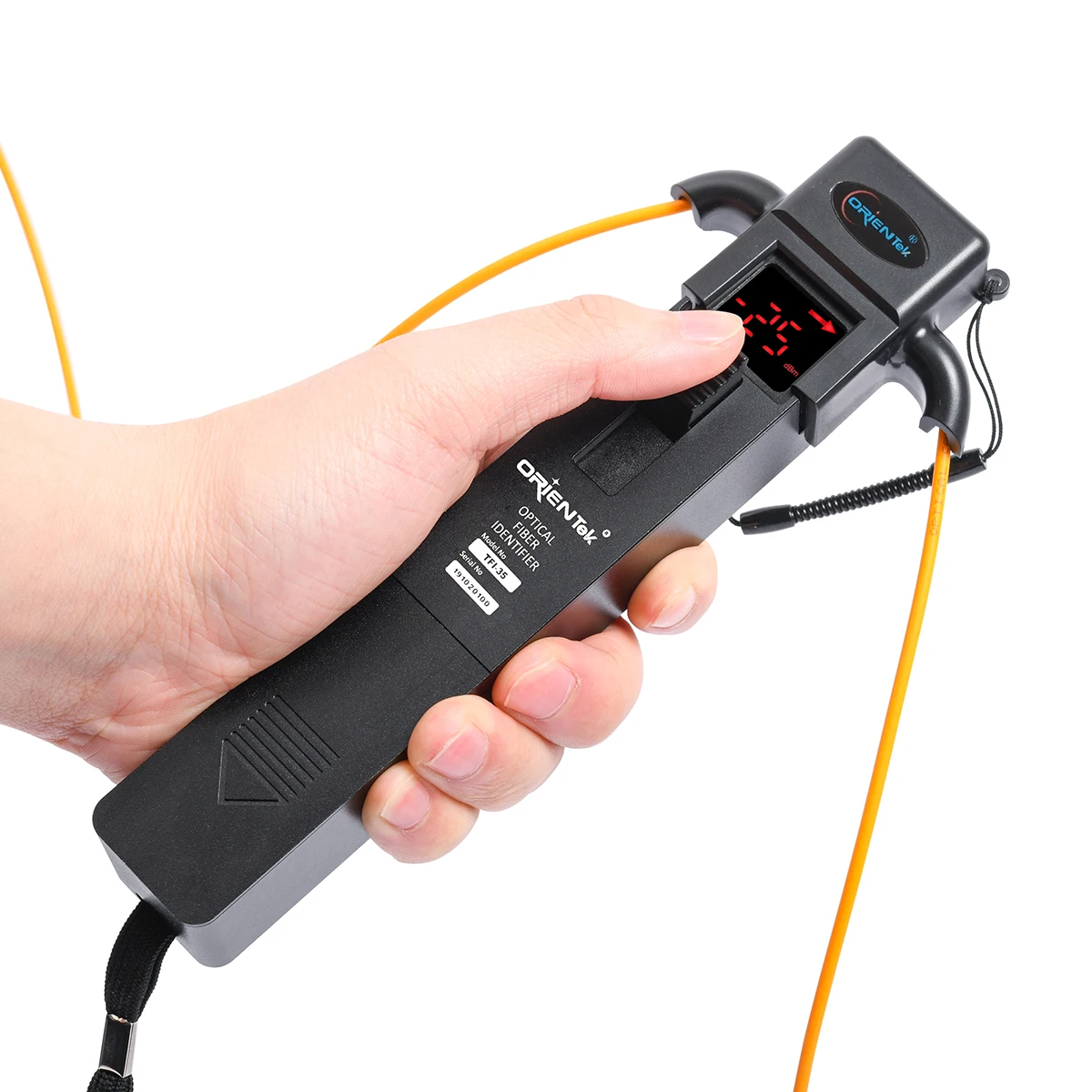 Orientek TFI-35 Cable Fiber Optic Identifier 800-1700nm Live Detector with 4 Adapter Alum Alloy Identificador de fibra ativa |